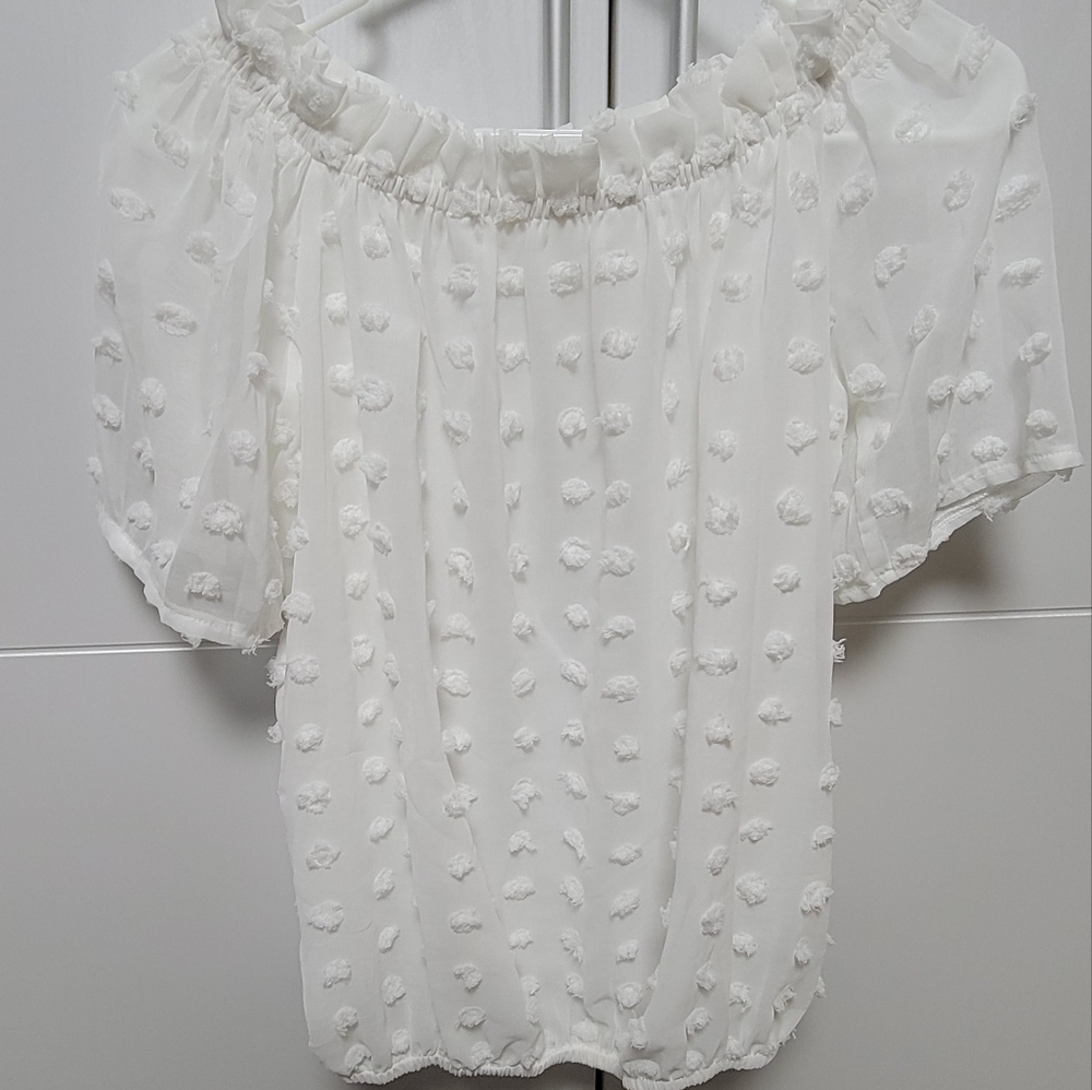 Off shoulder white blouse